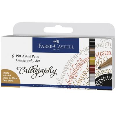 Faber Castell Tekenstift Pitt Artist Pen - kalligrafieset 6x