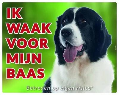 Landseer Waakbord - Ik waak voor mijn baas Landseer Waakbord - Ik waak voor mijn baas