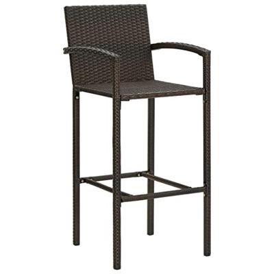 Barkrukken 4 st poly rattan bruin