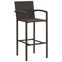 Barkrukken 4 st poly rattan bruin - thumbnail