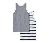 Set van 2 slip-overs in biologisch katoen PETIT BATEAU veel blauw - thumbnail