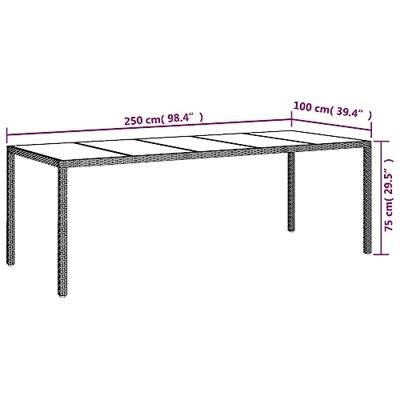 11-delige Tuinset met kussens poly rattan en glas beige - thumbnail