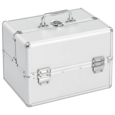 VidaXL Make-up koffer 22x30x21 cm aluminium zilverkleurig VidaXL Make-up koffer 22x30x21 cm aluminium zilverkleurig