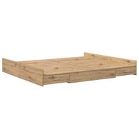 Opbergbedframe met lade artisanaal eikenkleurig 200 x 200 cm - thumbnail