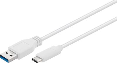 Goobay 67185 USB-C naar USB A 3.0-kabel, wit, USB 3.0-stekker (type A)