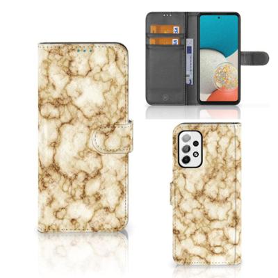 Samsung Galaxy A73 5G | Bookcase | Marmer Goud Samsung Galaxy A73 5G | Bookcase | Marmer Goud