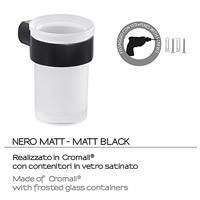 Bekerhouder Sapho Pirenei Hangend 6.9x10.5 cm Mat Zwart / Satijnglas - thumbnail