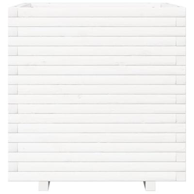 Plantenbak 70x70x72 cm massief grenenhout wit