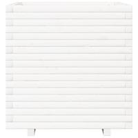 Plantenbak 70x70x72 cm massief grenenhout wit - thumbnail