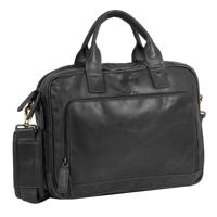 Justified Bags Justified Bags® - Max Laptop Business Bag - Laptoptas - Aktetas - 13&apos;&apos; Laptop - Leer - Zwart - thumbnail