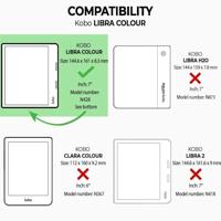 Lunso Kobo Libra Colour hoesje (7 inch) - Vegan Saffiano Leren Sleep Cover - Yellow Wave - thumbnail