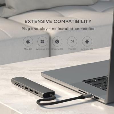 Satechi USB-C 7-in-1 Slim multiport adapter (ethernet) - Space Grey