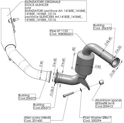 LeoVince reserve buis ers tube cat leo o.abe