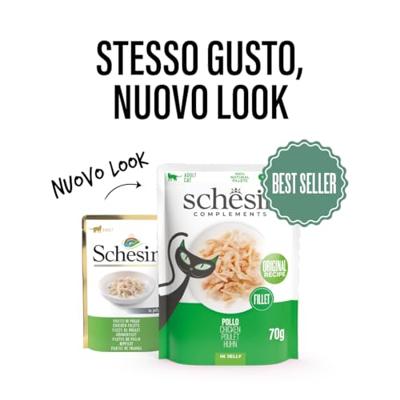 Schesir kip (jelly) natvoer kat (zakjes) 1 doos (12 x 70 g)