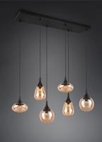 Trio 6-lichts hanglampLumina met amber glas - 317000613 - thumbnail