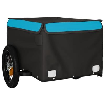 VidaXL Fietstrailer 30 kg ijzer zwart en blauw