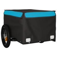 Fietstrailer 30 kg ijzer zwart en blauw - thumbnail