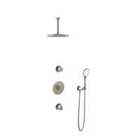 Hotbath Buddy - Inbouw Regendoucheset - 2 Stopkranen - Thermostatisch - Plafondbuis 15 cm - Hoofddouche 250 mm - Ronde Handdouche 3 Standen - Waterbesparend - V02 - thumbnail
