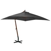Zweefparasol met paal 3x3 m massief vurenhout antracietkleurig - thumbnail