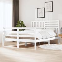 Bedframe massief grenenhout wit 160x200 cm - thumbnail