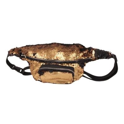Pailletten taille tas dubbele kleur make-up tas zeemeermin portemonnees borst pack vrouwen meisje reizen mobiele telefoon tas (goud)