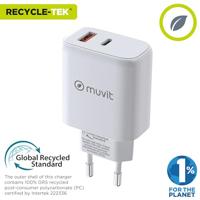 Oplader Muvit for Change MCD356 Wit 18 W 45 W - thumbnail