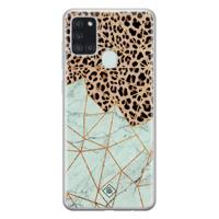 Samsung Galaxy A21s siliconen hoesje - Luipaard marmer mint - thumbnail