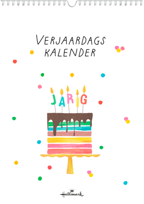 Verjaardagskalender kort Pretty Cute 21x30cm Verjaardagskalender kort Pretty Cute 21x30cm