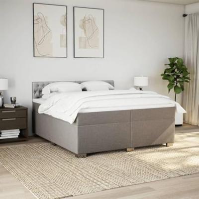 Boxspring met matras stof taupe 200x200 cm