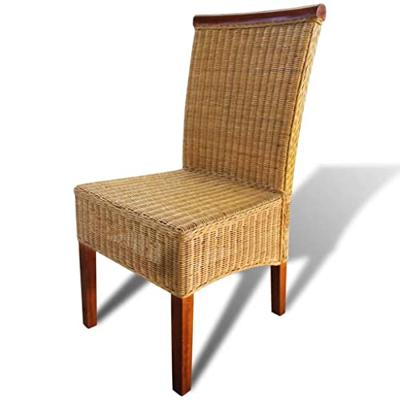 Eetkamerstoelen 2 st natuurlijk rattan bruin