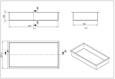 Inbouwnis Wiesbaden 30x60x10 cm RVS Inbouwnis Wiesbaden 30x60x10 cm RVS
