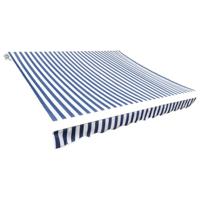 VidaXL Luifeldoek 450x300 cm canvas blauw en wit - thumbnail