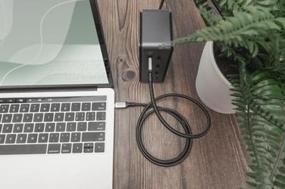 Digitus USB-C-kabel USB 4.0 USB-C stekker 3.00 m Zwart Afscherming gevlochten, Afgeschermd, Scheurbestendig, Rond, 8K UHD DB-300443-030-S