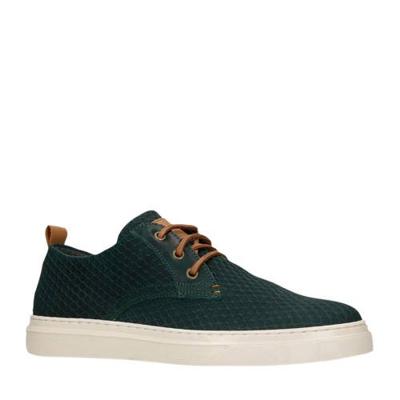 Manfield suède sneakers donkergroen