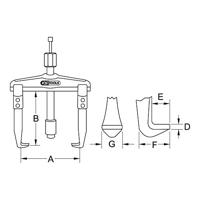 KS Tools 6200302 Hydraulische poelietrekker Aantal haken: 2 - thumbnail