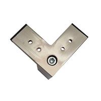 Stalen meubelpoot rvs look hoek 4 bij 4 cm en hoogte 13 cm - thumbnail