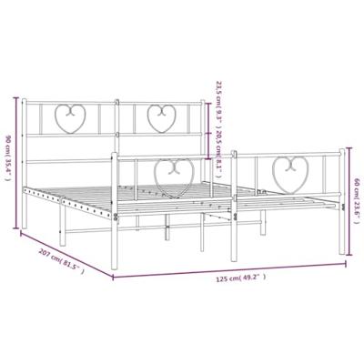 Bedframe met hoofd- en voeteneinde metaal zwart 120x200 cm Bedframe met hoofd- en voeteneinde metaal zwart 120x200 cm