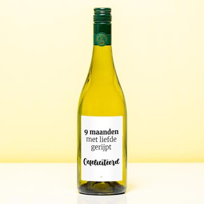 Wijnfles 9 Maanden Met Liefde Gerijpt - Wit (Sauvignon Blanc) Wijnfles 9 Maanden Met Liefde Gerijpt - Wit (Sauvignon Blanc)