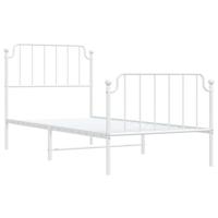 Bedframe met hoofd- en voeteneinde metaal wit 90x190 cm - thumbnail