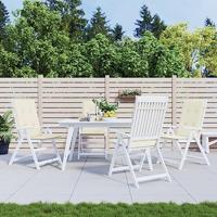 VidaXL Tuinstoelkussens 4 st hoge rug 120x50x3 cm stof crèmekleurig - thumbnail