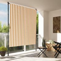 VidaXL Rolgordijn voor buiten 150x270 cm stof en staal oranje en wit - thumbnail