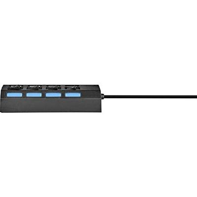 Renkforce USB 2.0-hub 4 poorten Individueel schakelbaar, Met status-LEDs Zwart - thumbnail