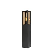 QAZQA Staande buitenlamp zwart met smoke 80 cm IP44 - Charlois - thumbnail