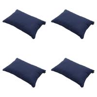 Sierkussen 60x40 cm Piping Panama Indigo (4 stuks) Madison - Madison - thumbnail