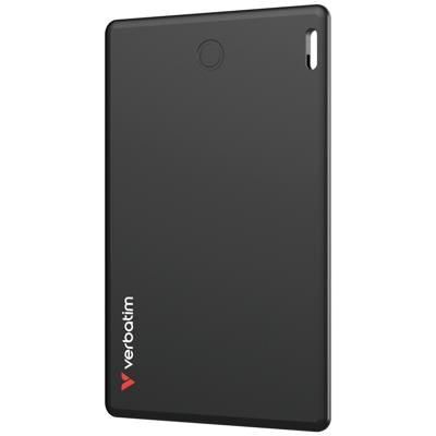 Verbatim My Finder Wallet Tracker - Dunne, oplaadbare Bluetooth-kaartzoeker voor portefeuilles, bagagelabels en meer, compatibel met Apple Find My (alleen iOS), 2-pack, zwart en zilver
