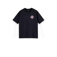 Scotch & Soda T-shirt met backprint donkerblauw - thumbnail