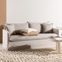 Nohr 3-zits Bank 'Elden' Linnen, kleur Bruin - thumbnail