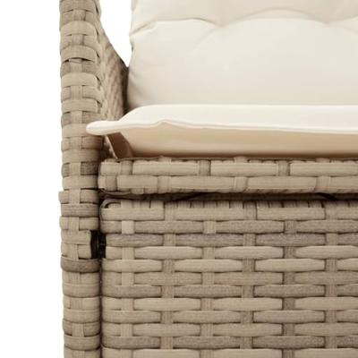3-delige Bistroset met kussens poly rattan beige - thumbnail