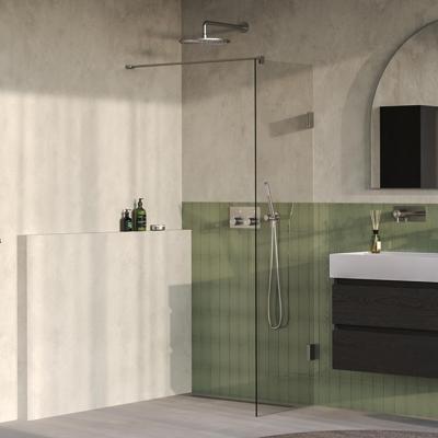 Brauer Void - Inloopdouche - Helder Glas - 50 x 200 cm - incl. Glascoating - PVD RVS-Kleurig Geborsteld