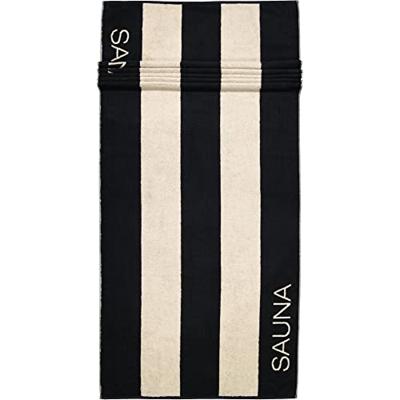 Cawö Cawö Saunahanddoek 6221 Natur Schwarz 80x200